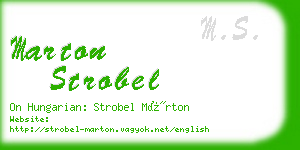 marton strobel business card